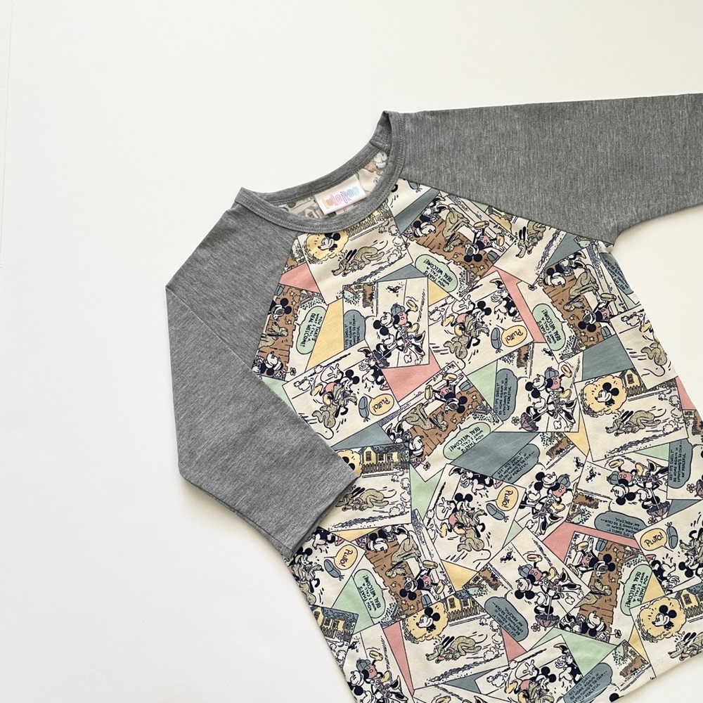 Mickey and Minnie Disney Print Baseball Tee Size 6 Unisex